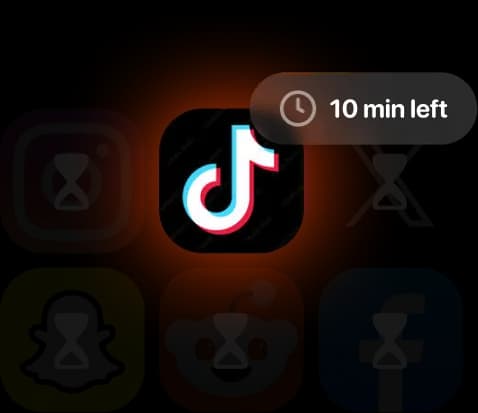 TikTok app unlocked with 10 minutes remaining